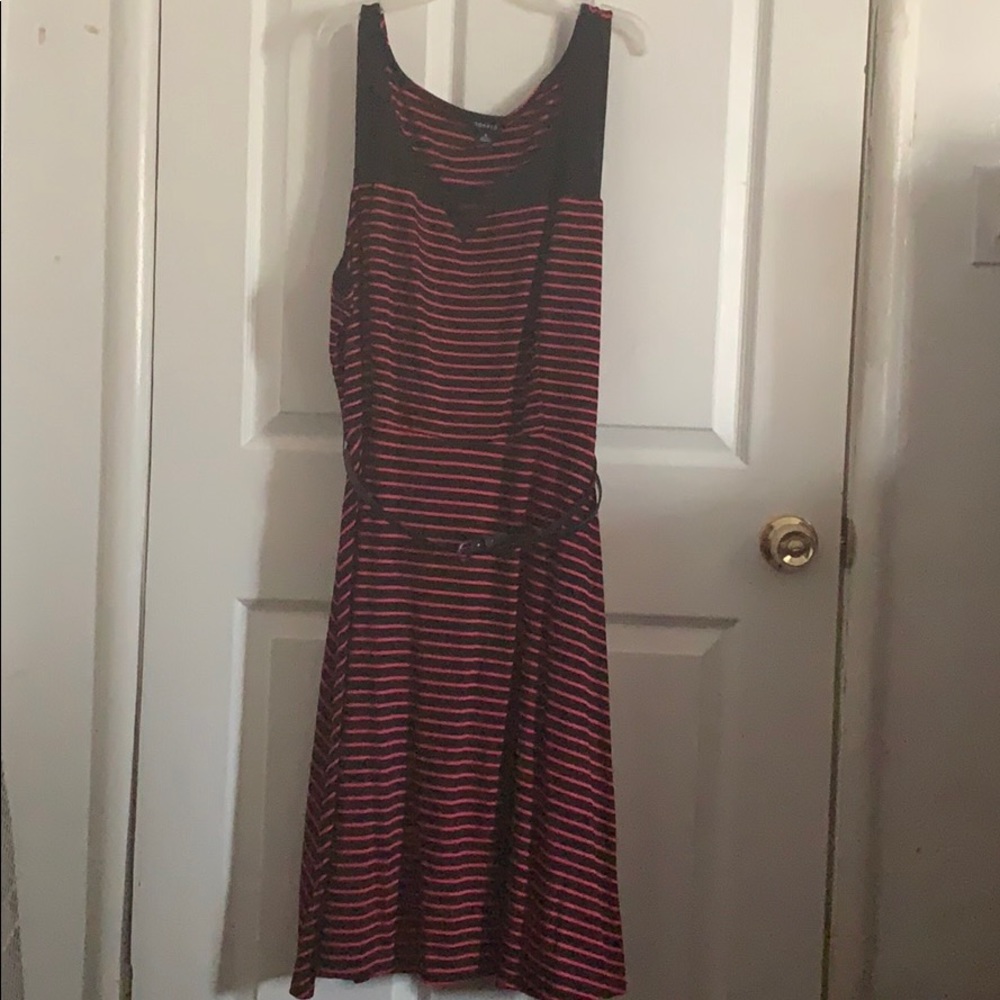 Pink & Black Strip Dress